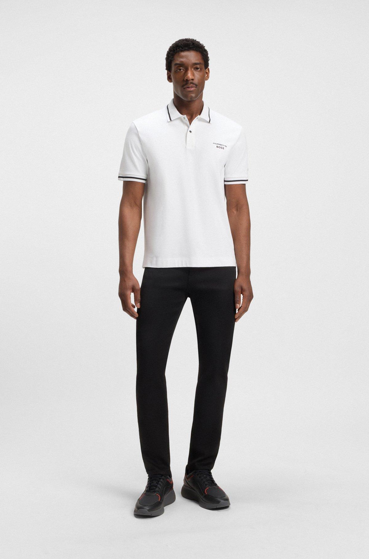BOSS - Porsche x BOSS polo shirt in cotton with moisture control - White Product Image