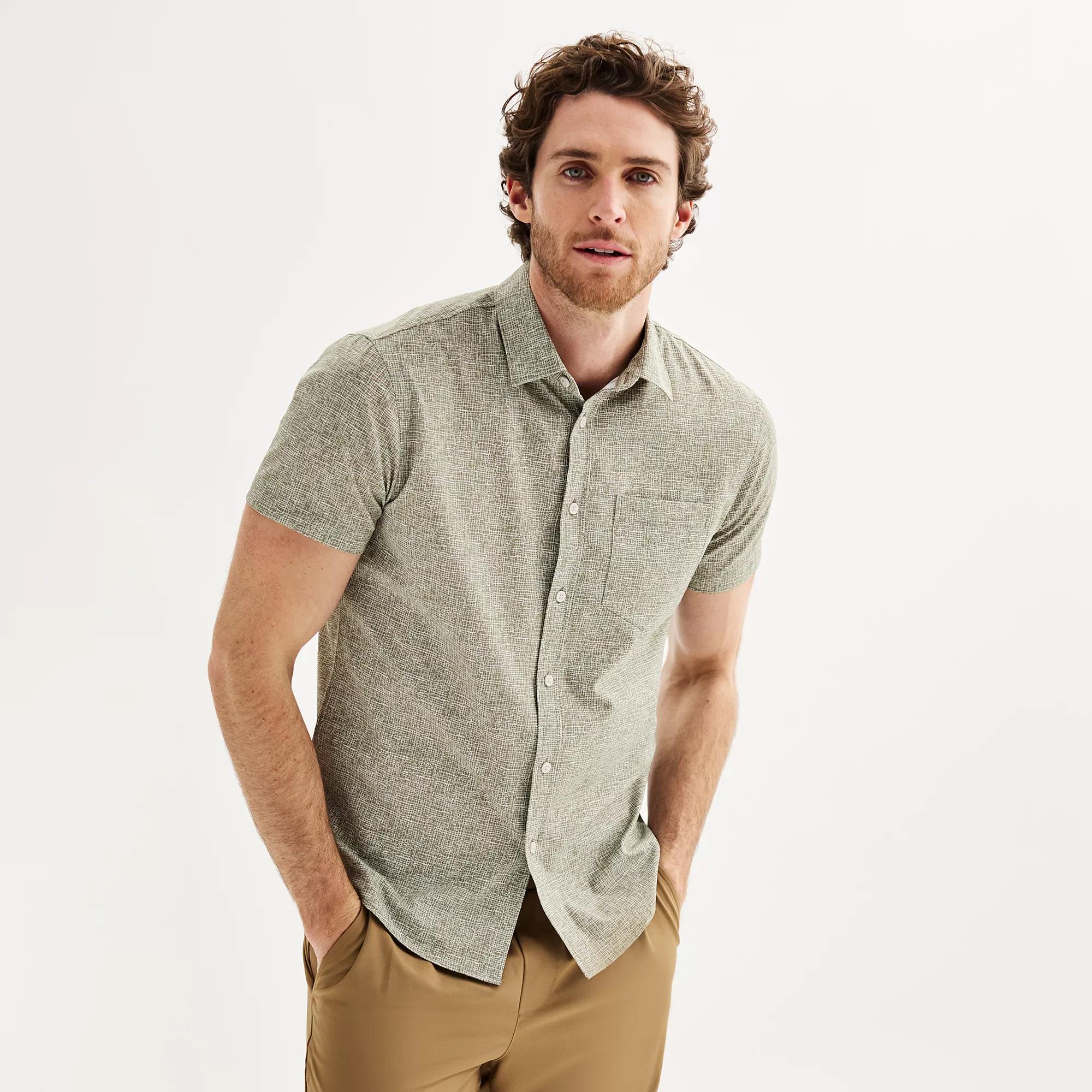 Men's FLX Slim Performance Untucked-Fit Button Down Shirt,  Product Image