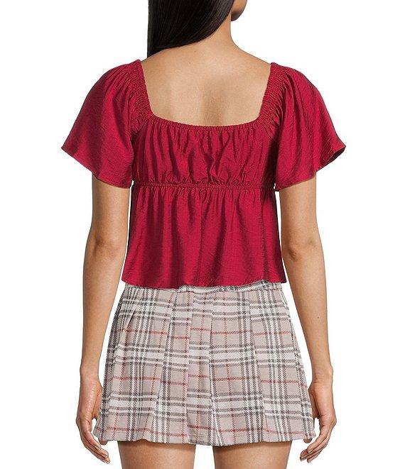 Honey & Sparkle Smocked V-Neck Ruffle Short Sleeve Top Product Image