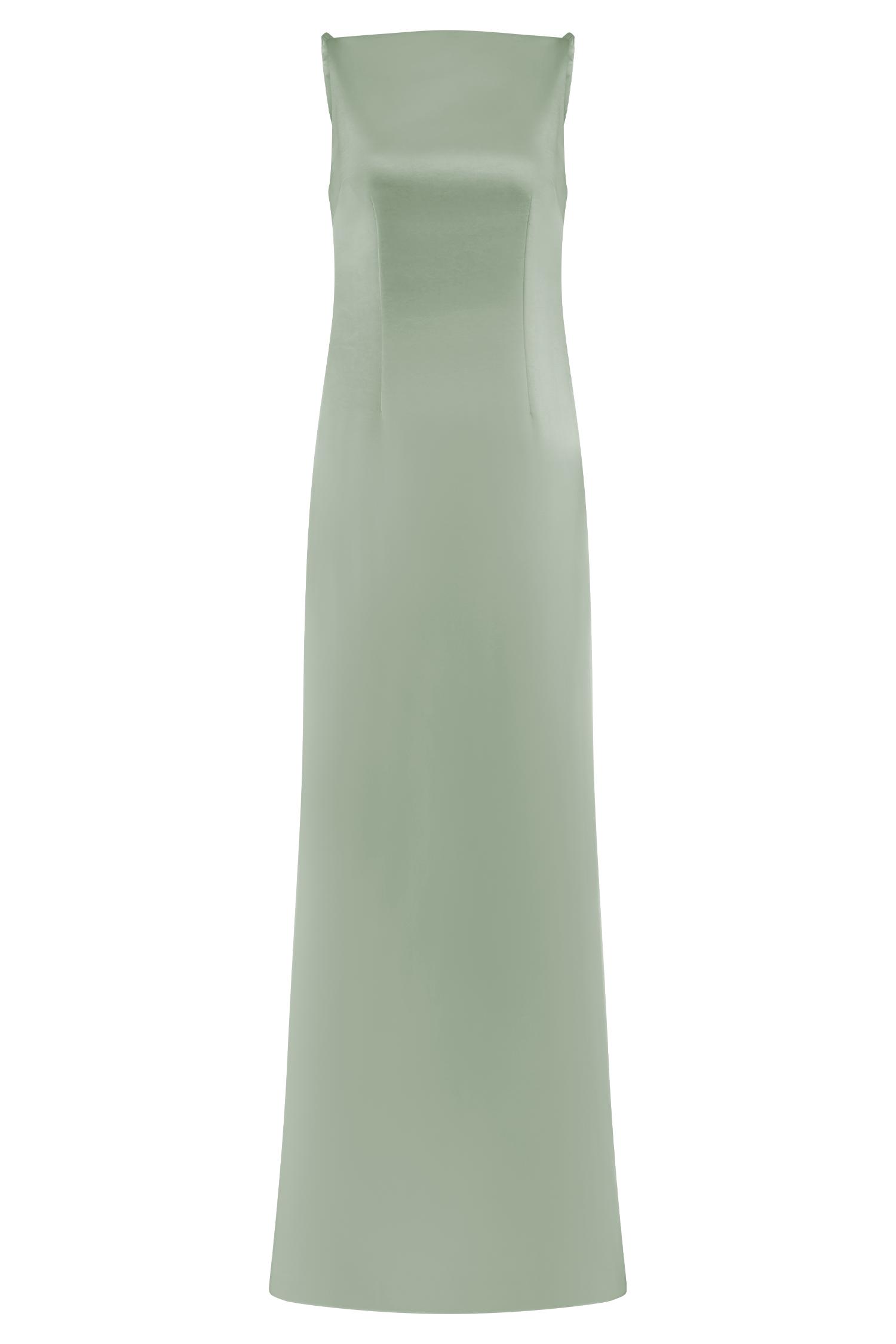 Violet Sleeveless Satin Maxi Dress - Soft Pink Product Image