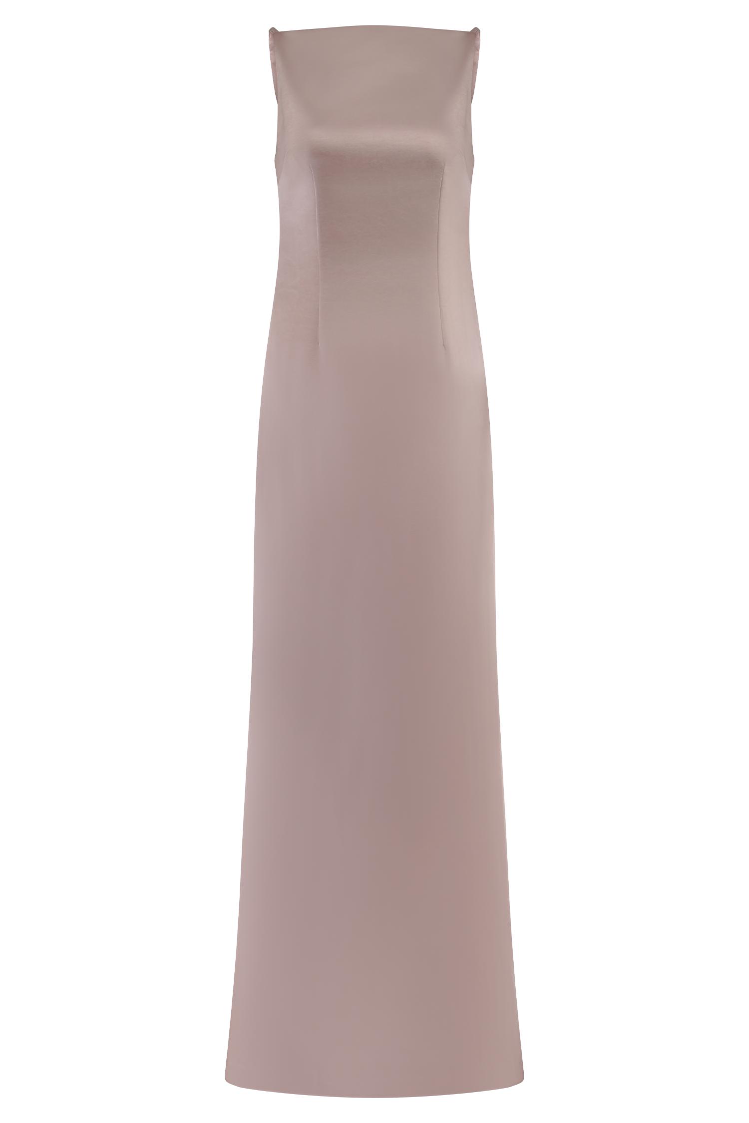 Violet Sleeveless Satin Maxi Dress - Soft Pink Product Image