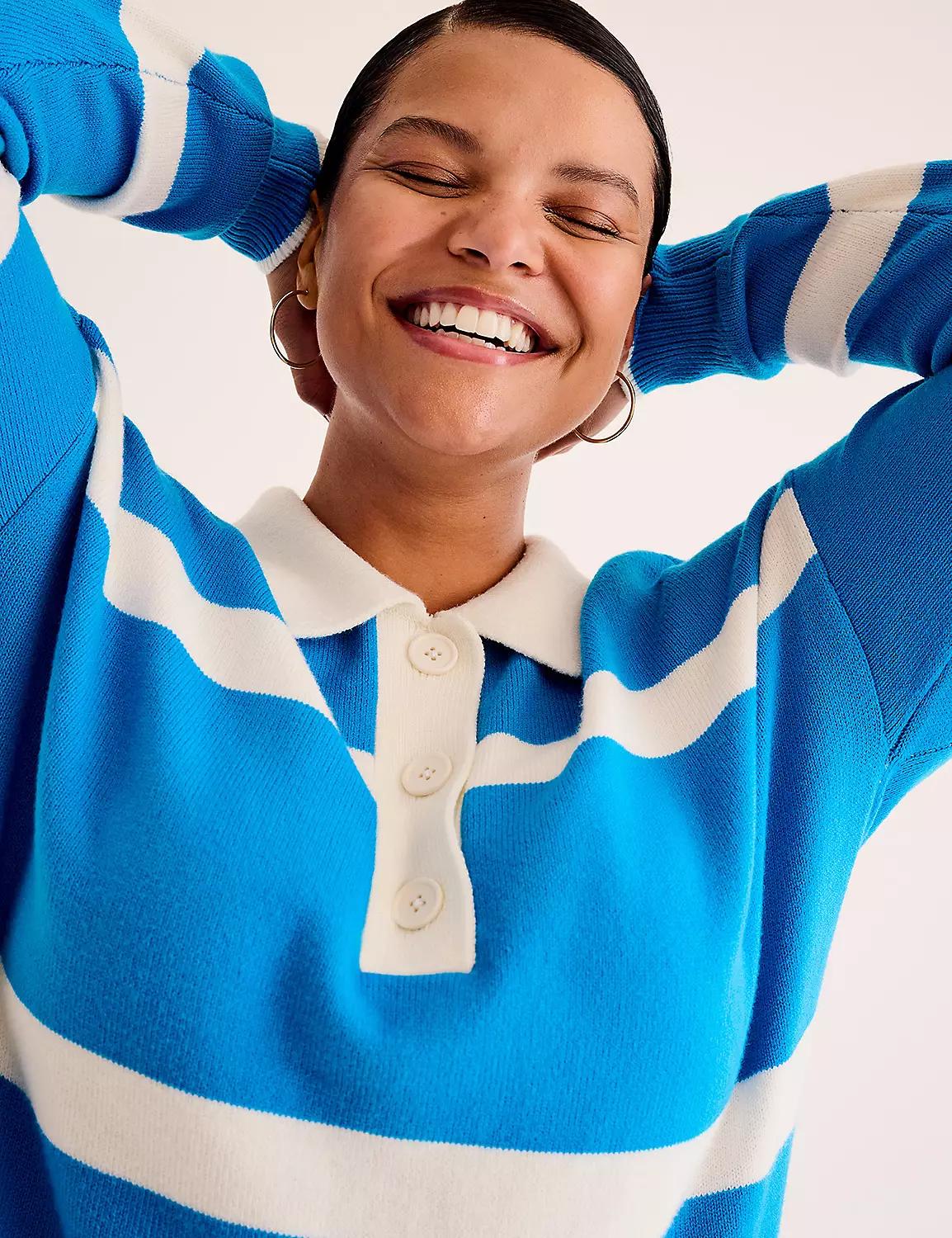 Stripe Polo Sweater Product Image