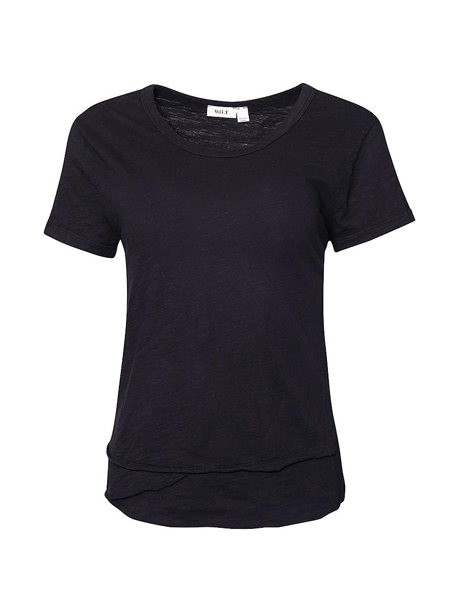Womens Mock Layer Raw Hem Tee Product Image