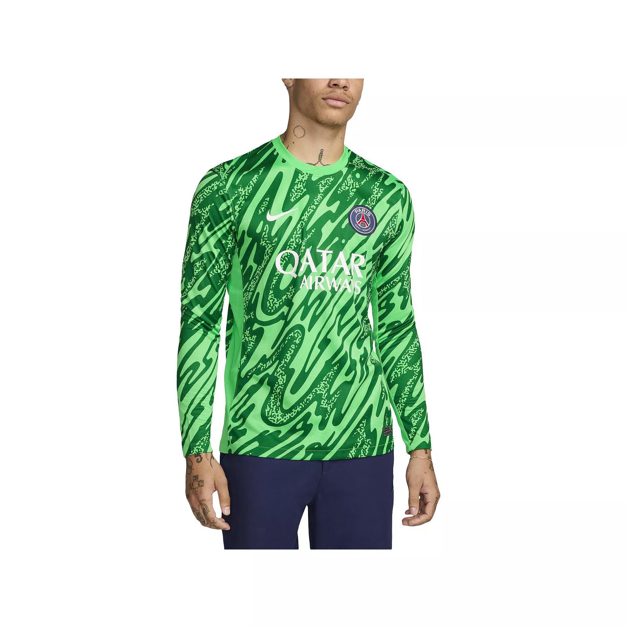 Men's Nike Green Paris Saint-Germain 2024/25 Goalkeeper Replica Stadium Long Sleeve Jersey,  Product Image