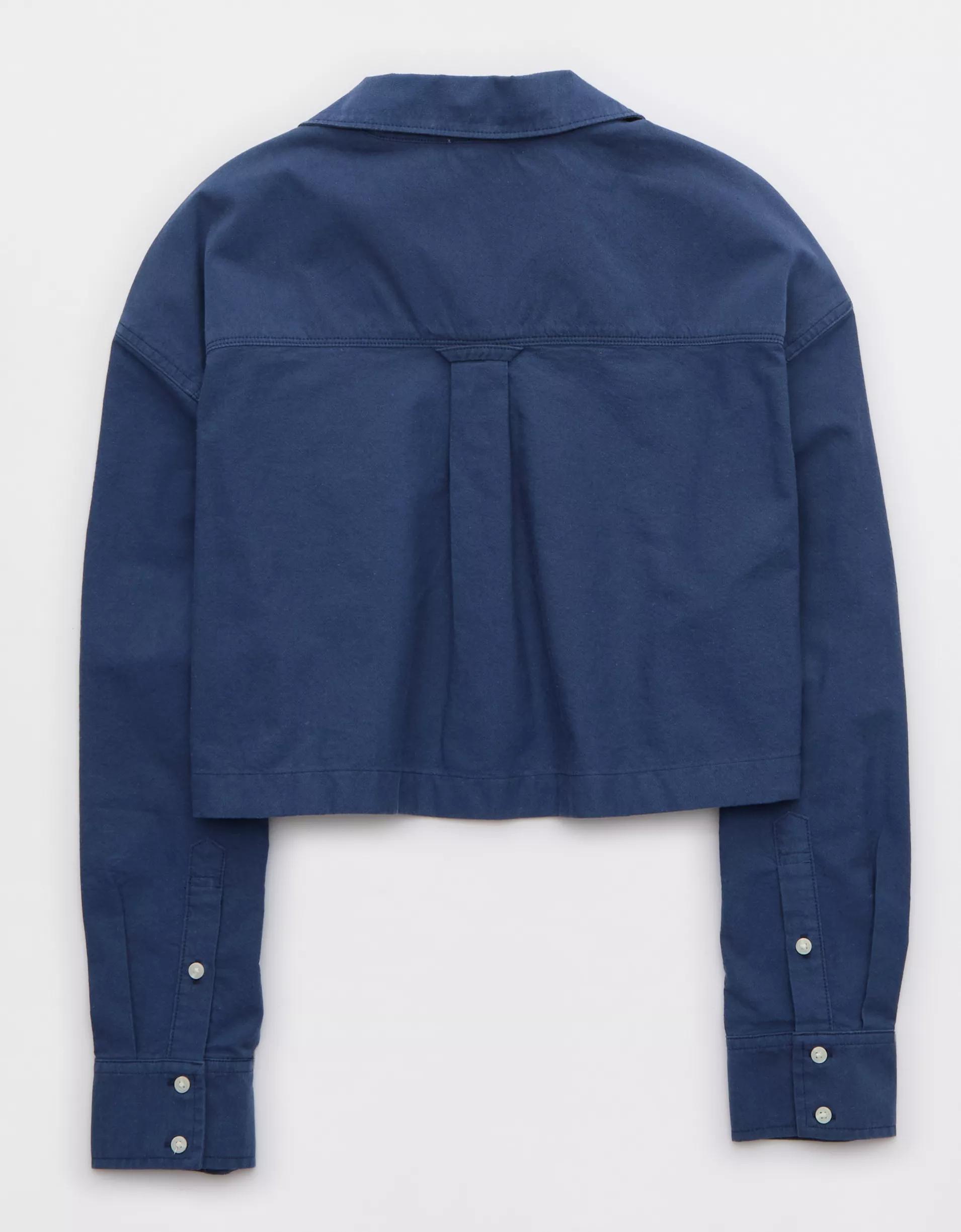 OFFLINE By Aerie Cropped Button Up Shirt Product Image