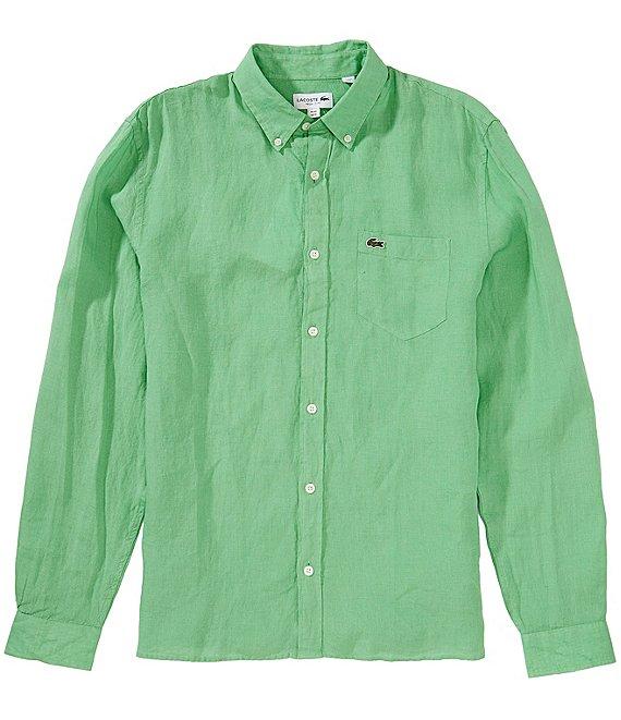 Lacoste Linen Long Sleeve Woven Shirt Product Image