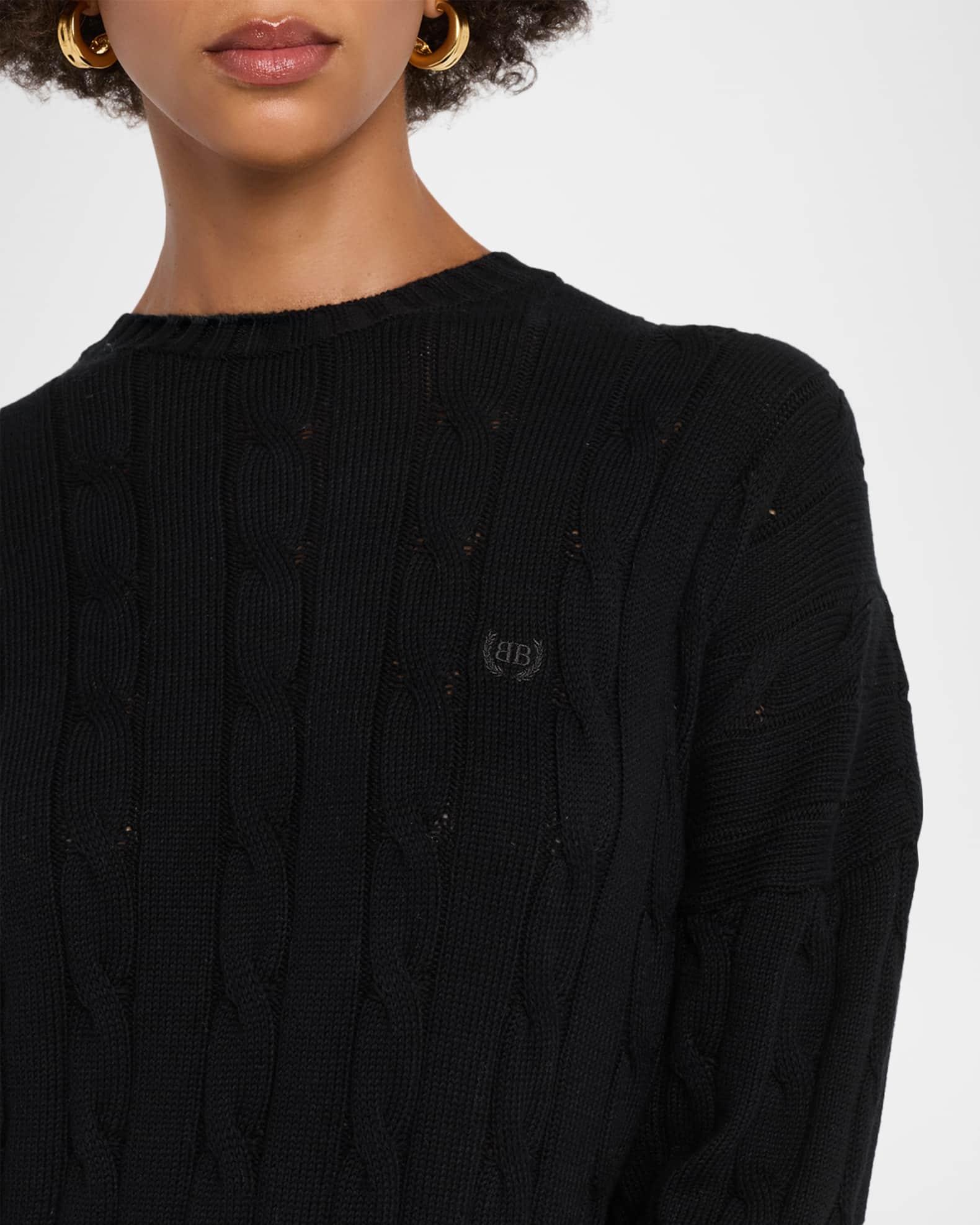 Cable-Knit Crewneck Sweater Product Image