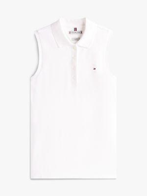 Slim Fit Sleeveless Stretch-Cotton Polo Product Image