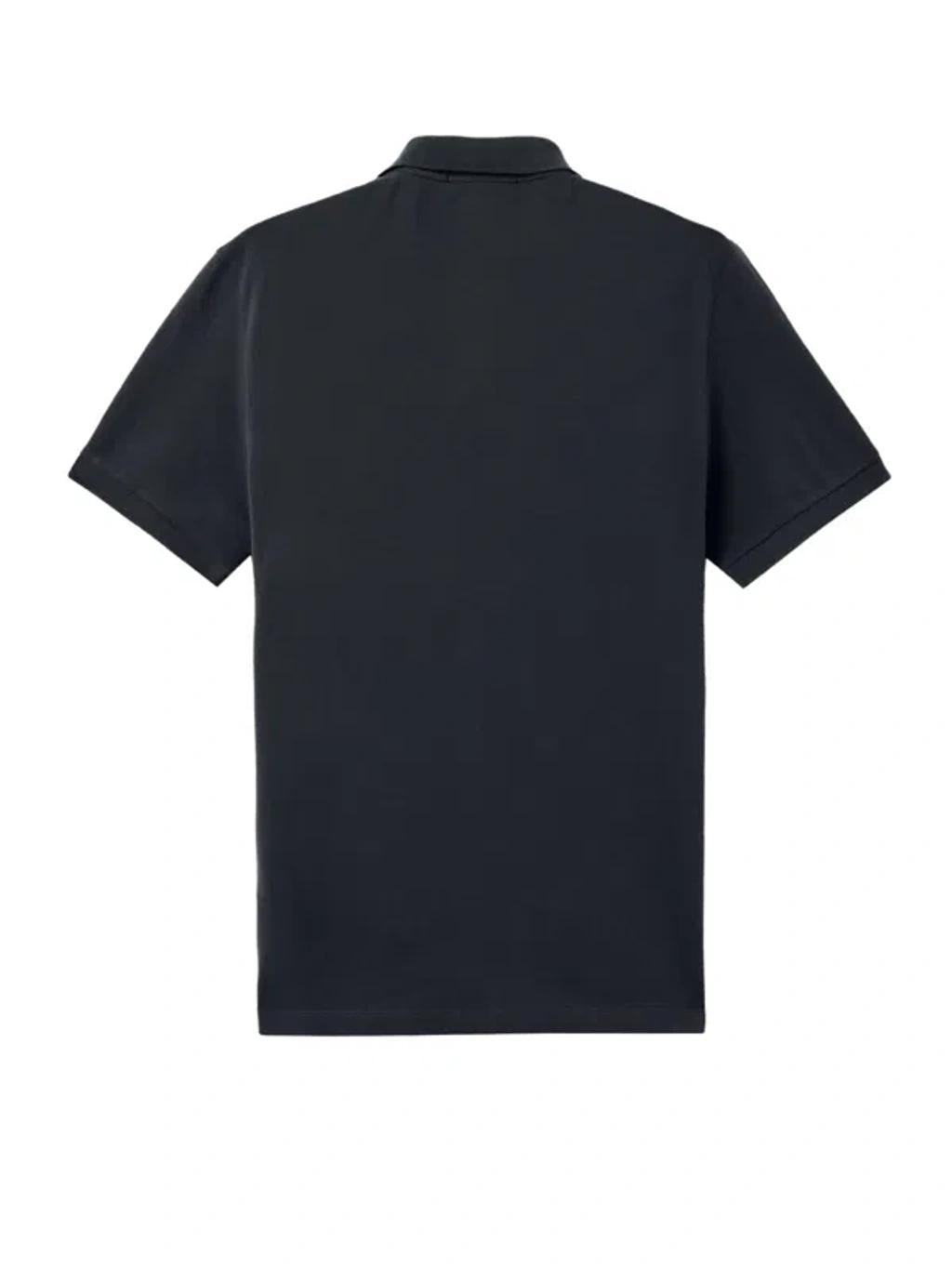 STONE ISLAND Mens Black Brand-patch Regular-fit Stretch-cotton Polo Shirt Xl Product Image