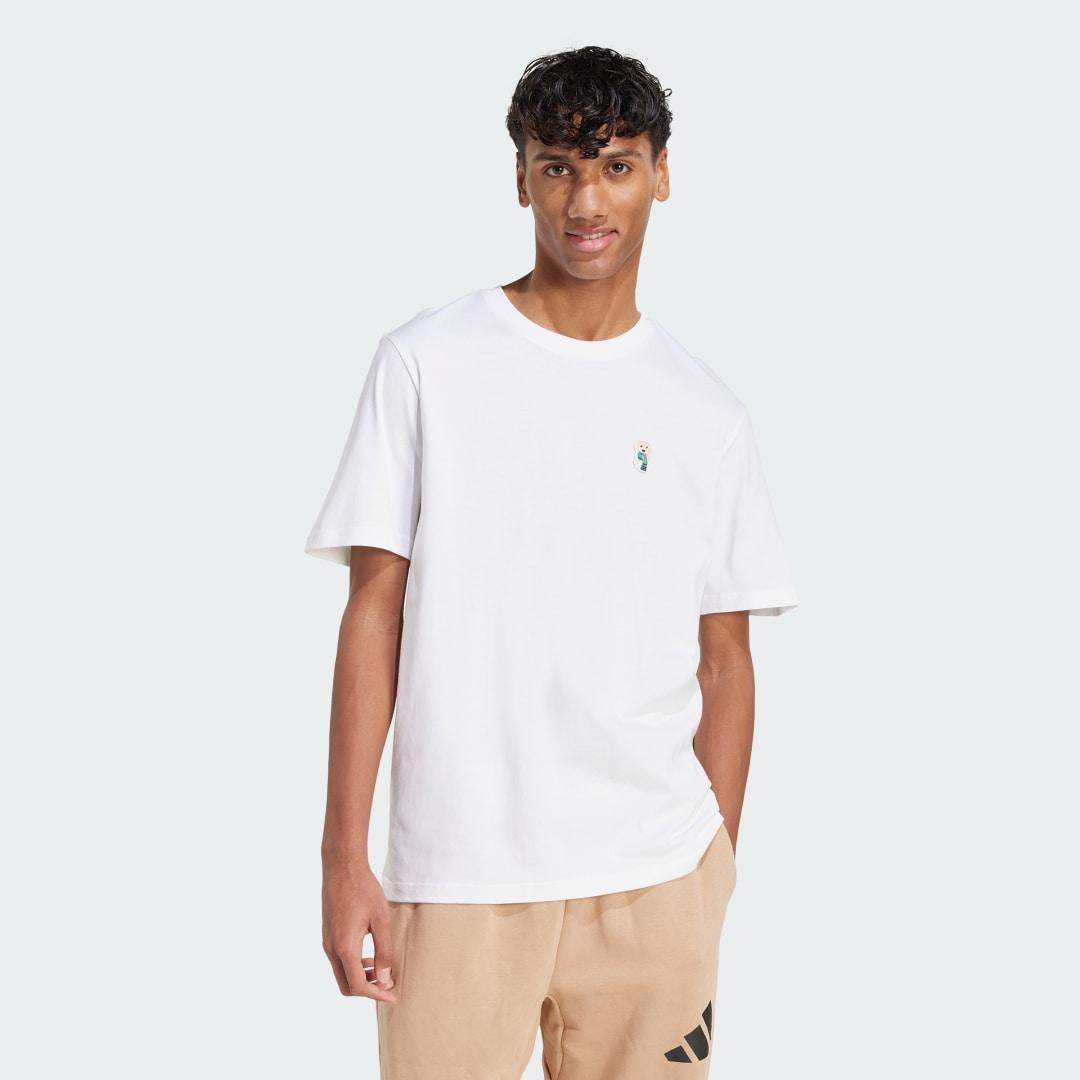 adidas Dog Sock Patch Graphic Tee White XS Mens Product Image