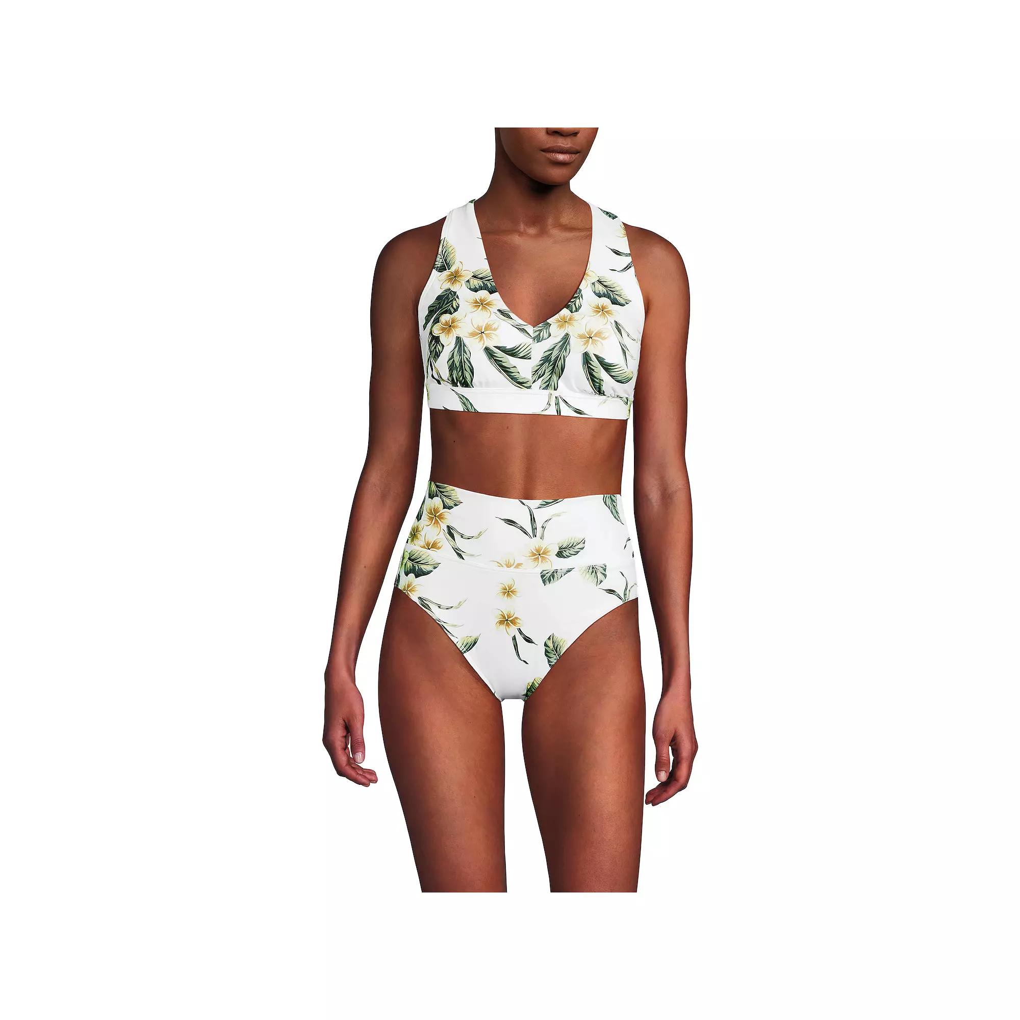 Women's Lands' End V-Neck Tankini & High Waisted Bottom 2-pc. Swimsuit Set,  Product Image