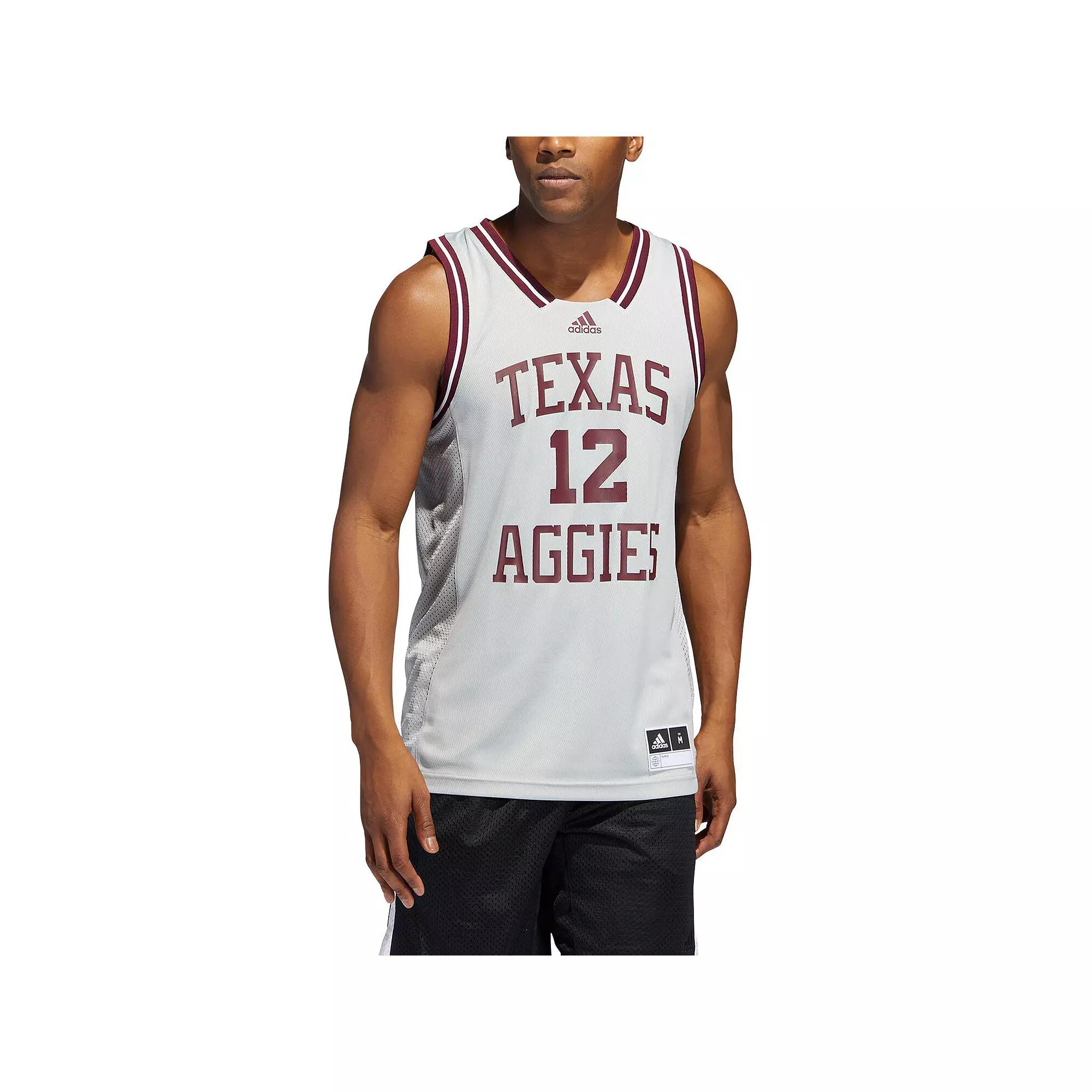 Men's adidas #12 Gray Texas A&M Aggies Reverse Retro Jersey,  Product Image