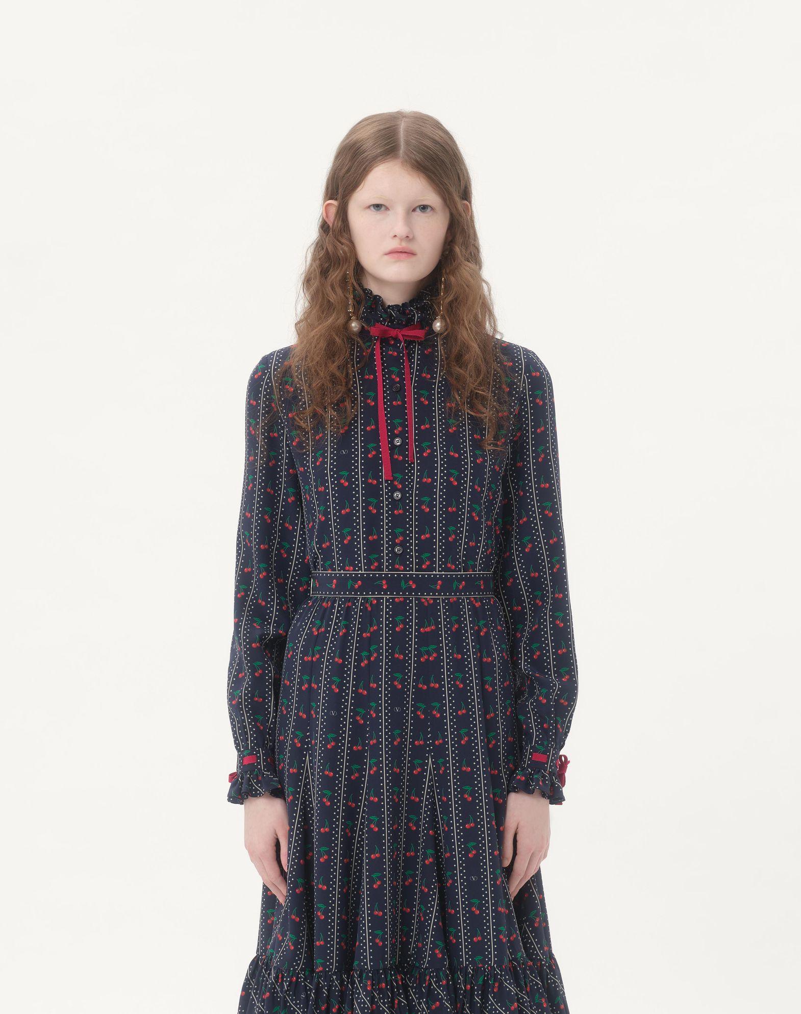 Crepe De Chine Shirt With Cherryfic Print Product Image