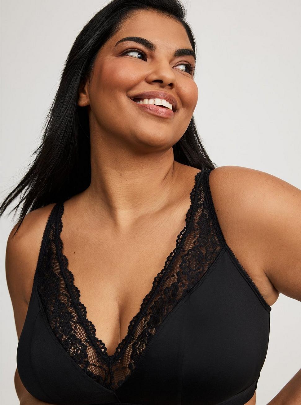 Lightly Lined Microfiber Plunge Bralette Product Image