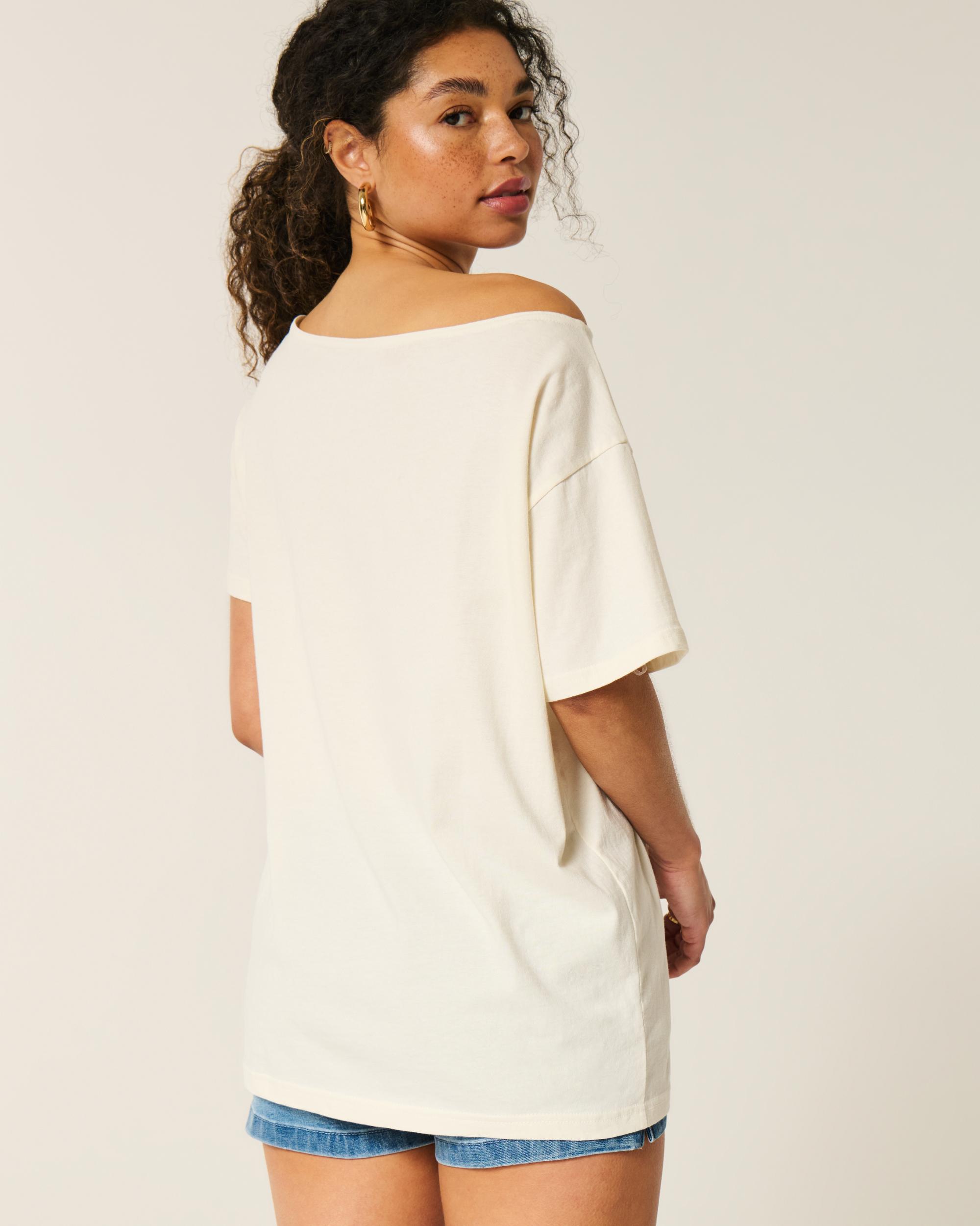 Oversized Off-the-Shoulder Kauai Graphic Tee Product Image