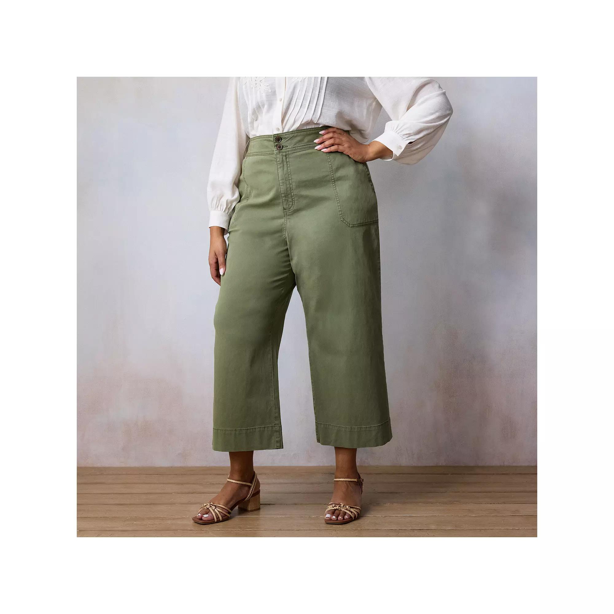 Plus Size LC Lauren Conrad Wildflower Utility Wide Leg Pants, Women's, Size: 22 W, Addison Green Product Image