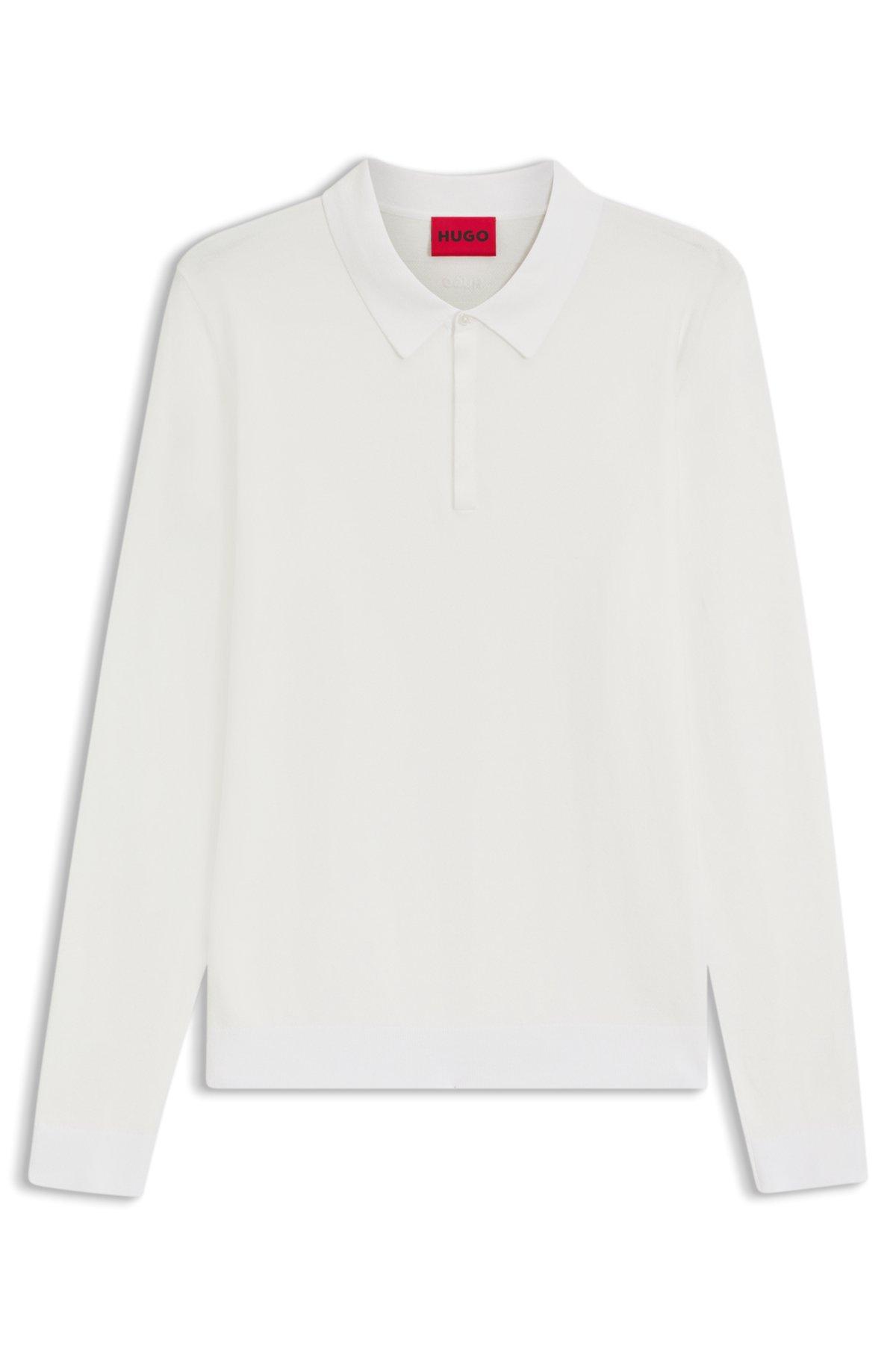 Slim-fit knit polo with rear logo Product Image