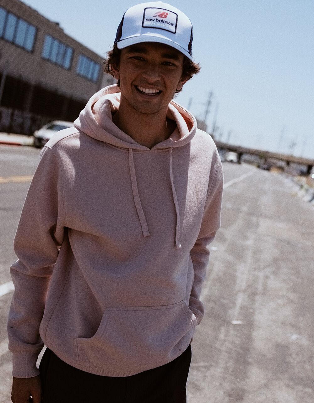 RSQ Mens Pullover Fleece Hoodie - DUSTY PINK Product Image
