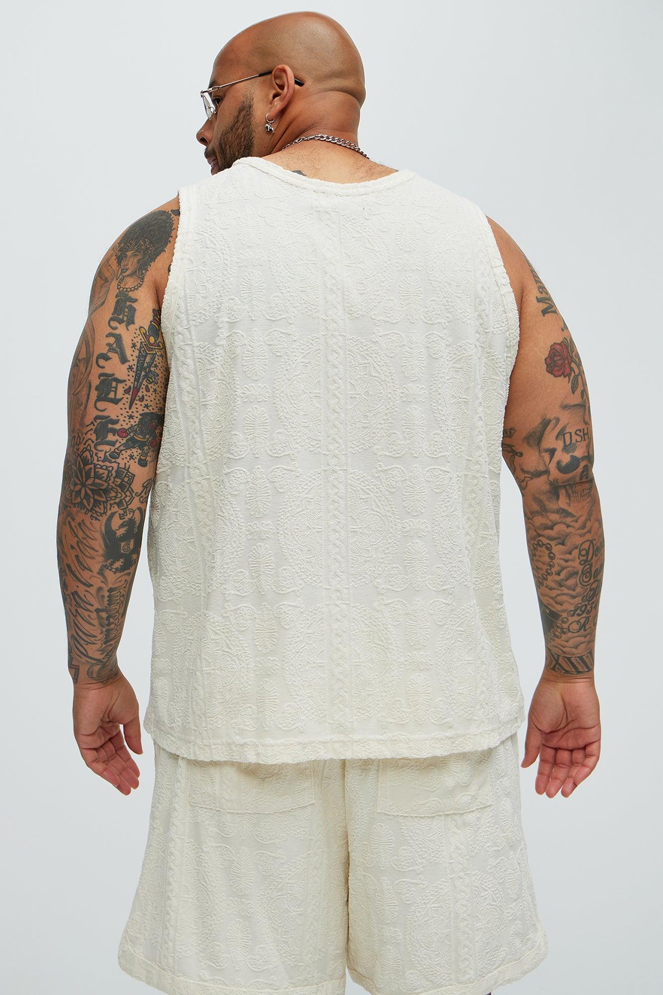 Link Textured Tank - Cream Product Image