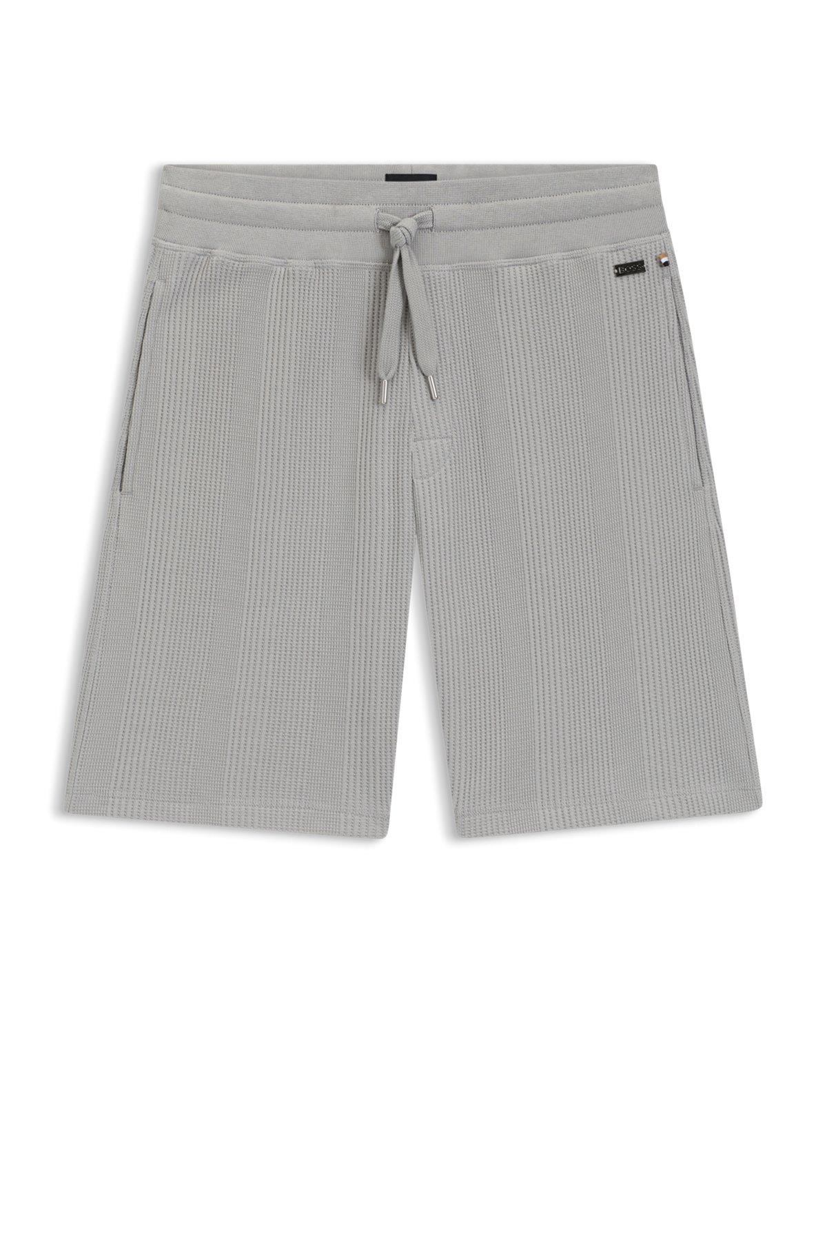 Cotton-blend shorts in knitted jacquard Product Image