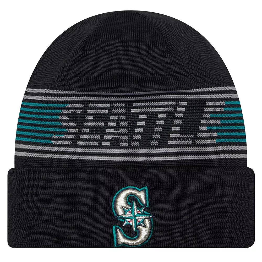 Men's New Era  Navy Seattle Mariners Authentic Collection Cuffed Knit Hat, Blue Product Image