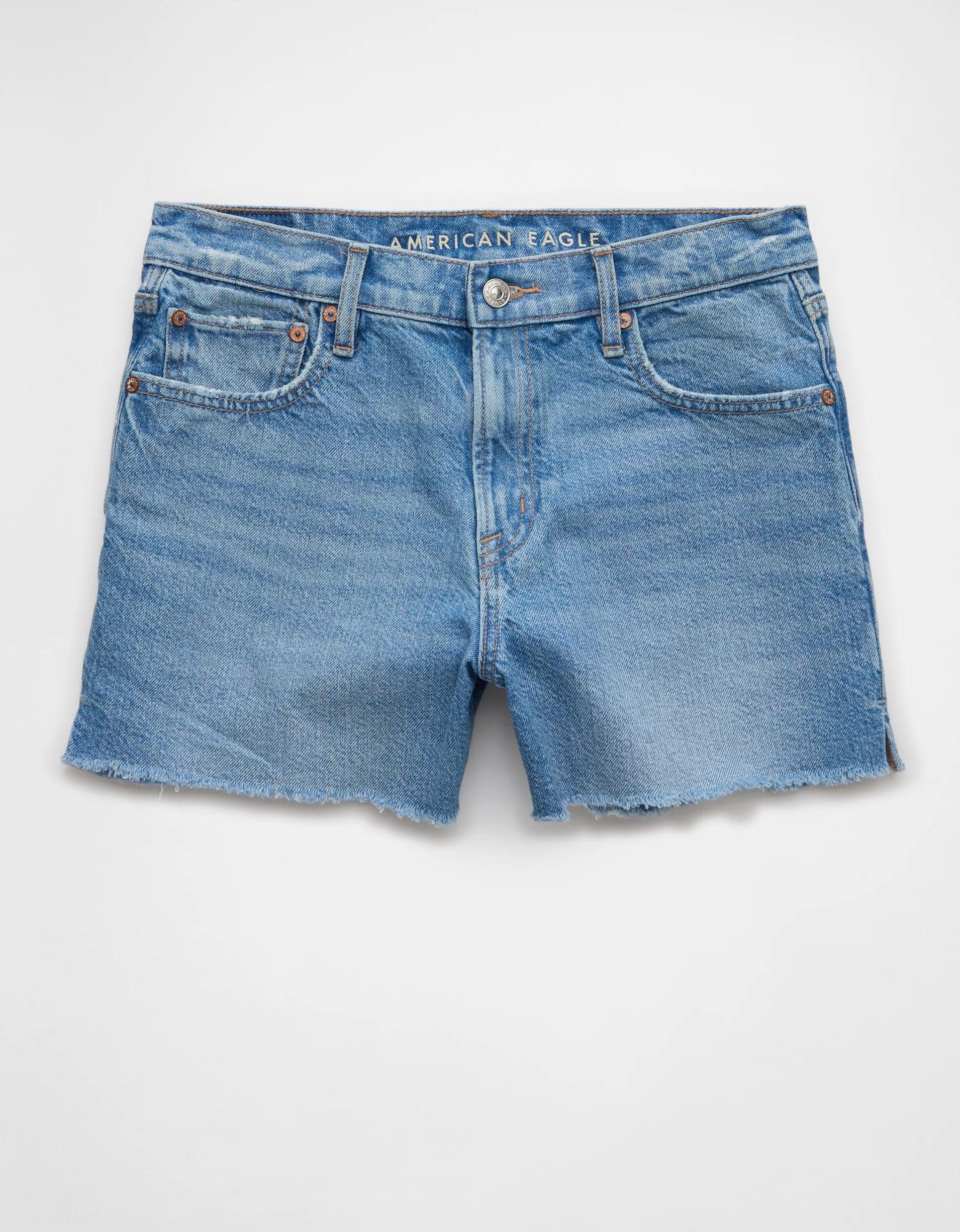AE Strigid Super High-Waisted Relaxed Denim Short Product Image