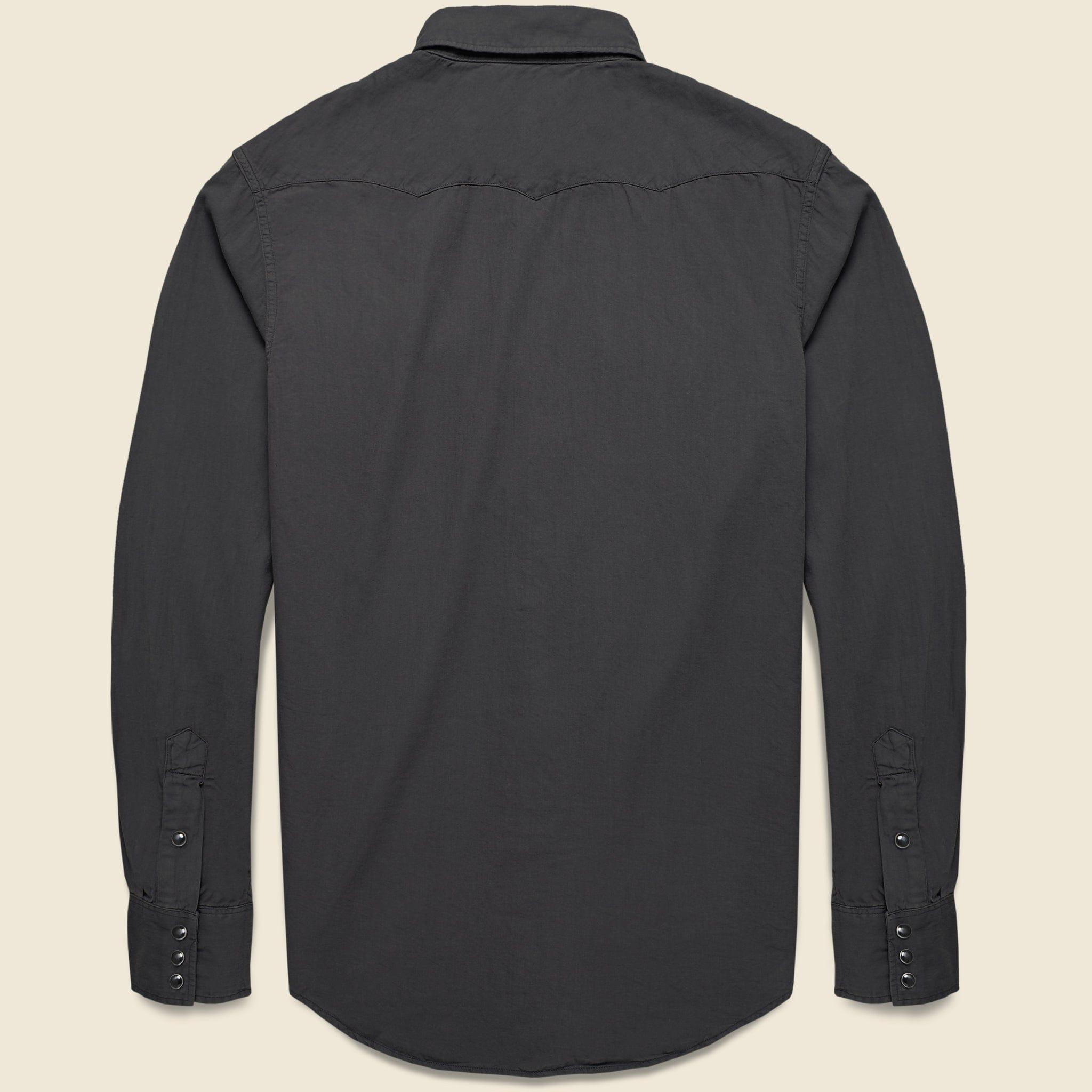 Slim Fit Twill Western Shirt - Black Product Image