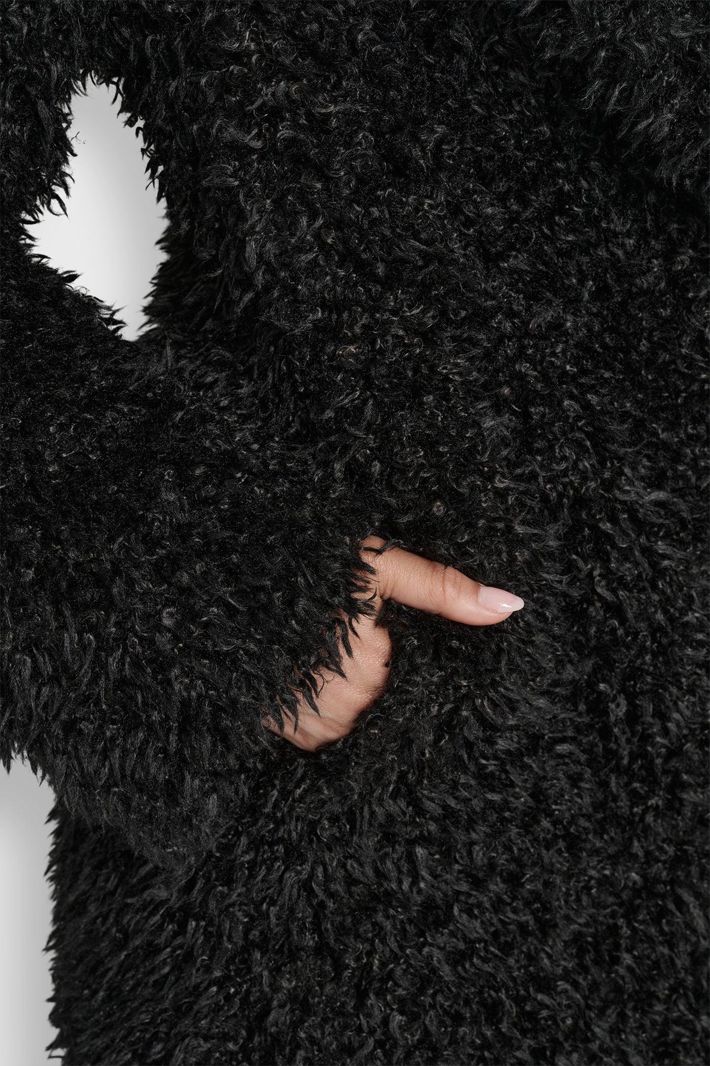 FAUX TEDDY FUR JACKET Product Image