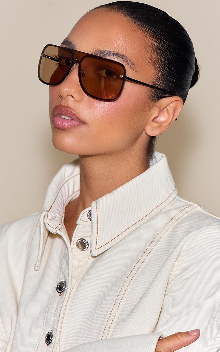 Smokey Choc Skinny Aviator Sunglasses Product Image
