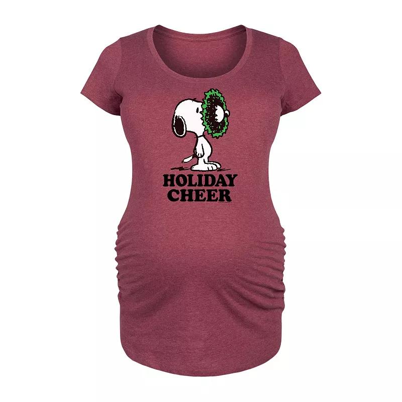 Maternity Here For The Vibes Graphic Tee, Womens Grey Dark Red Product Image