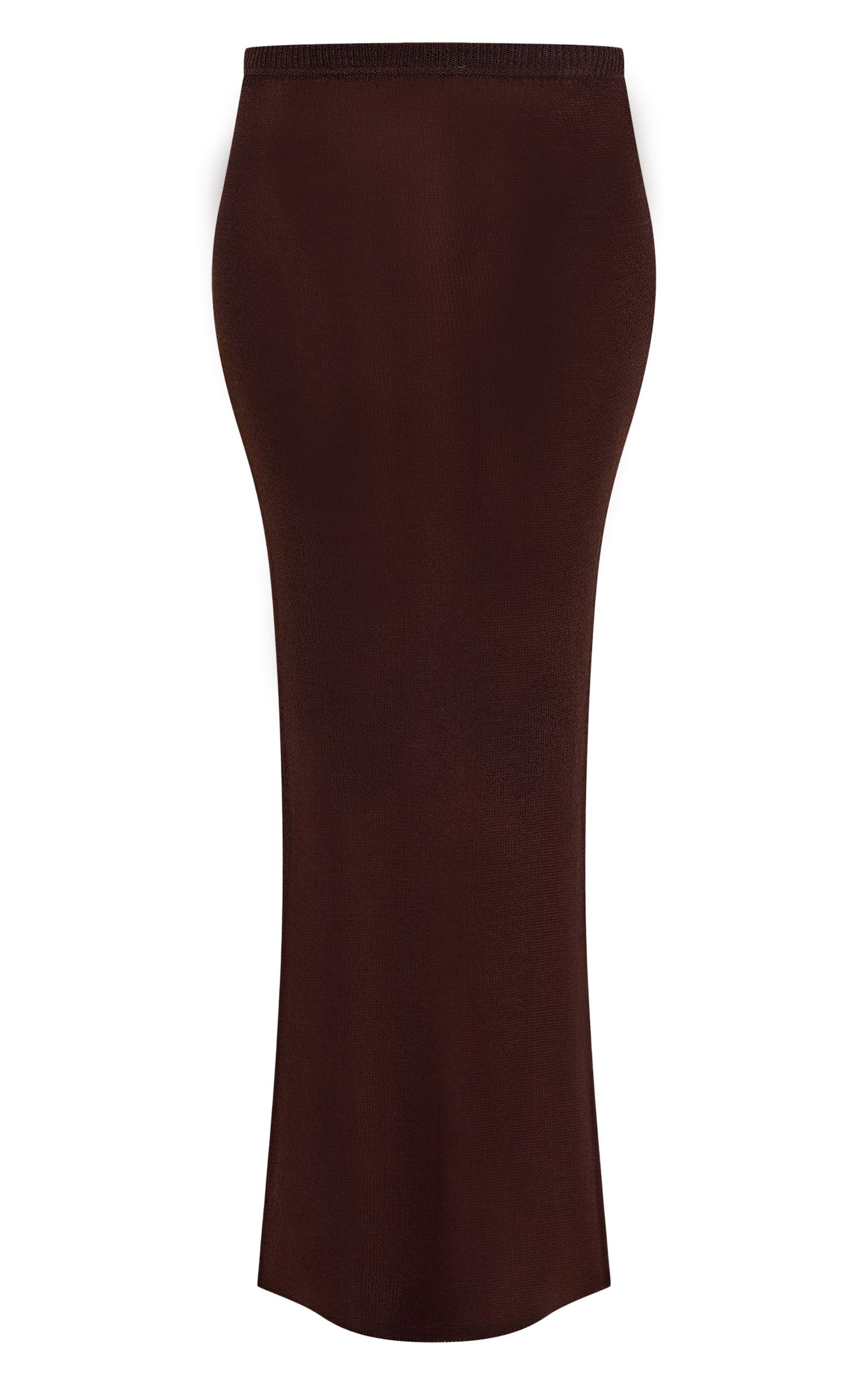 Brown Filigree Maxi Skirt Product Image