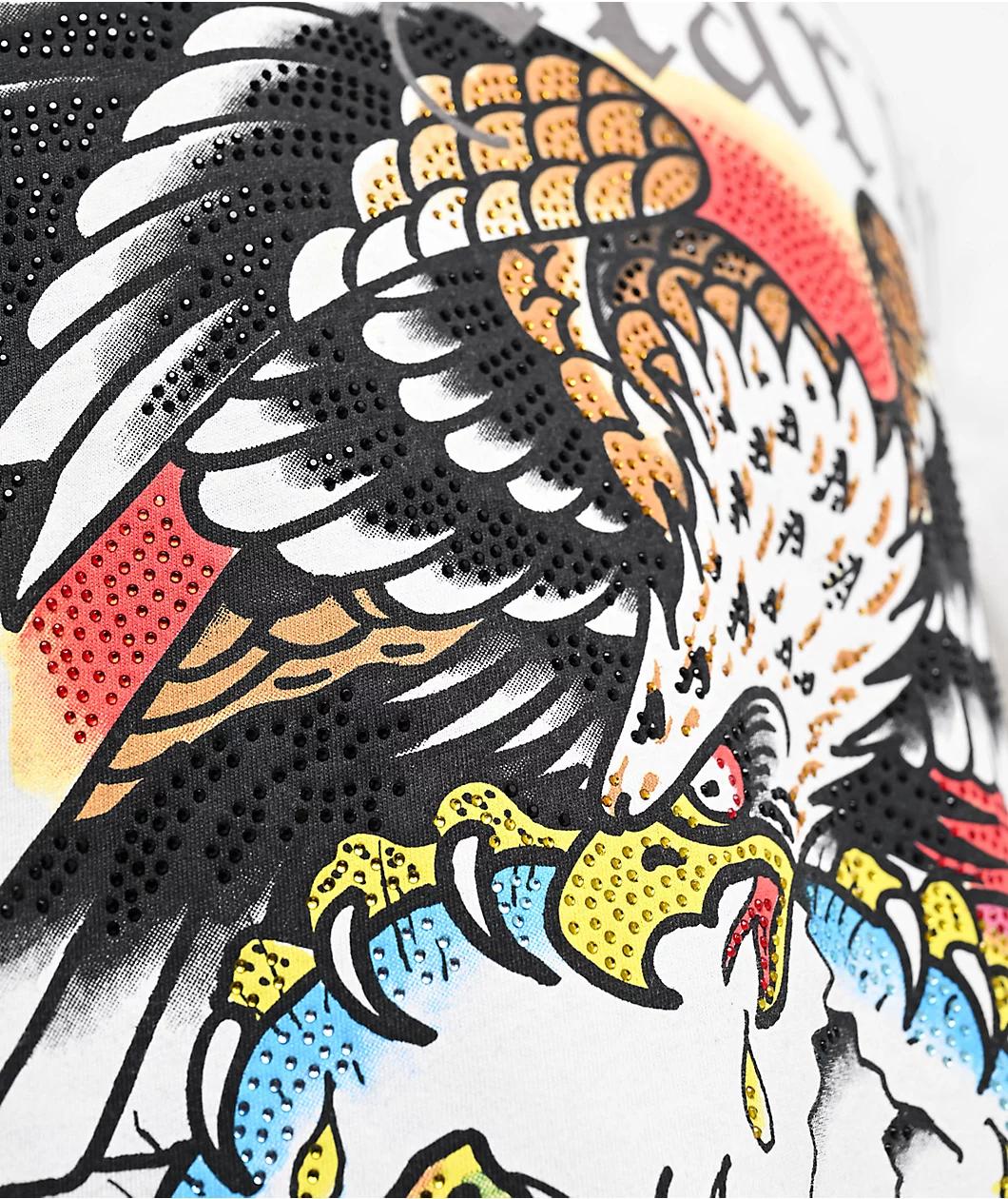 Ed Hardy Battle Skull White T-Shirt Product Image