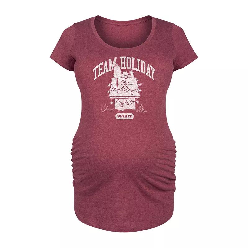 Maternity Peanuts Snoopy Team Holiday Spirit Graphic Tee, Women's,  Product Image