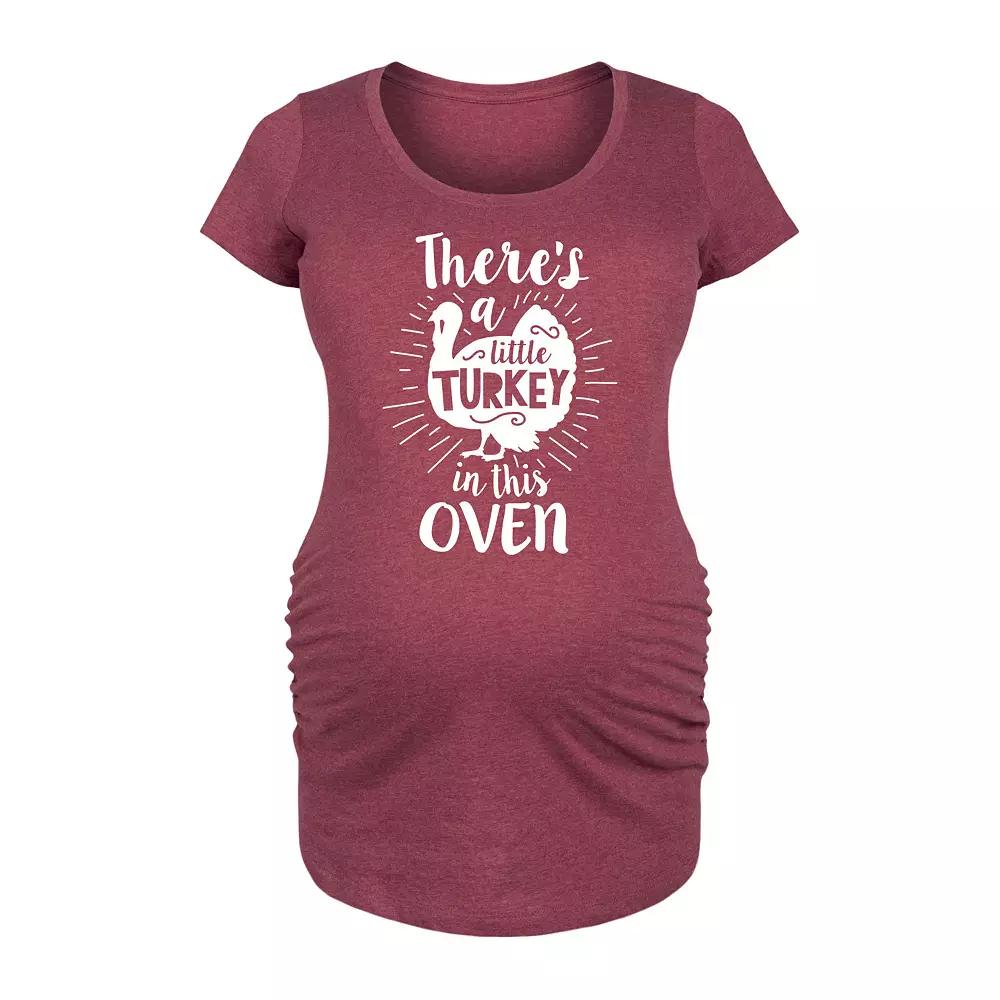 Maternity Little Turkey In The Oven Graphic Tee, Women's, Size: XL-Mat, Blue Product Image
