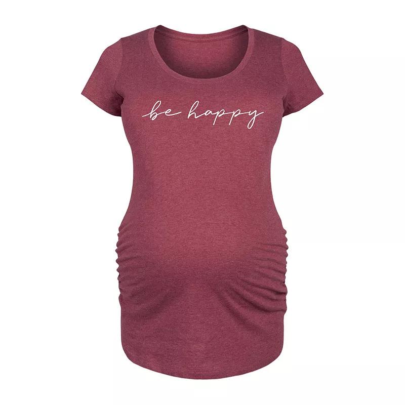 Maternity Be Happy Script Graphic Tee, Women's,  Product Image