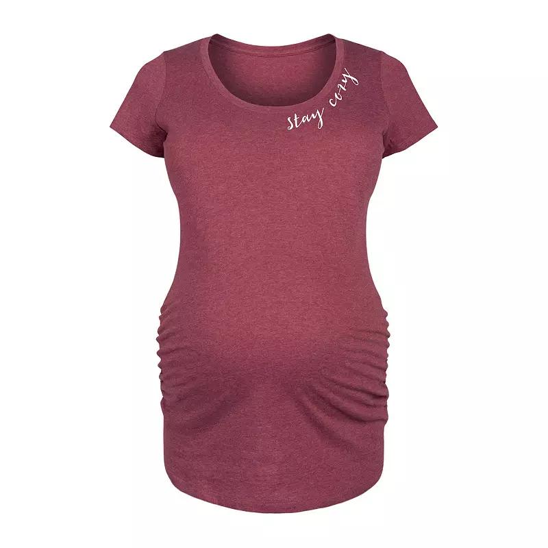 Maternity Stay Cozy Graphic Tee, Womens Blue Product Image