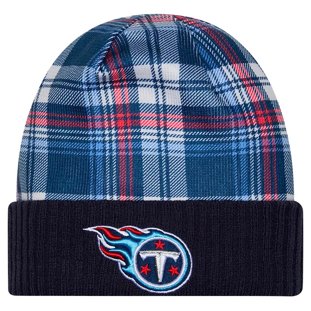 Men's New Era  Navy Tennessee Titans Sideline Statement Cuffed Knit Hat, Blue Product Image