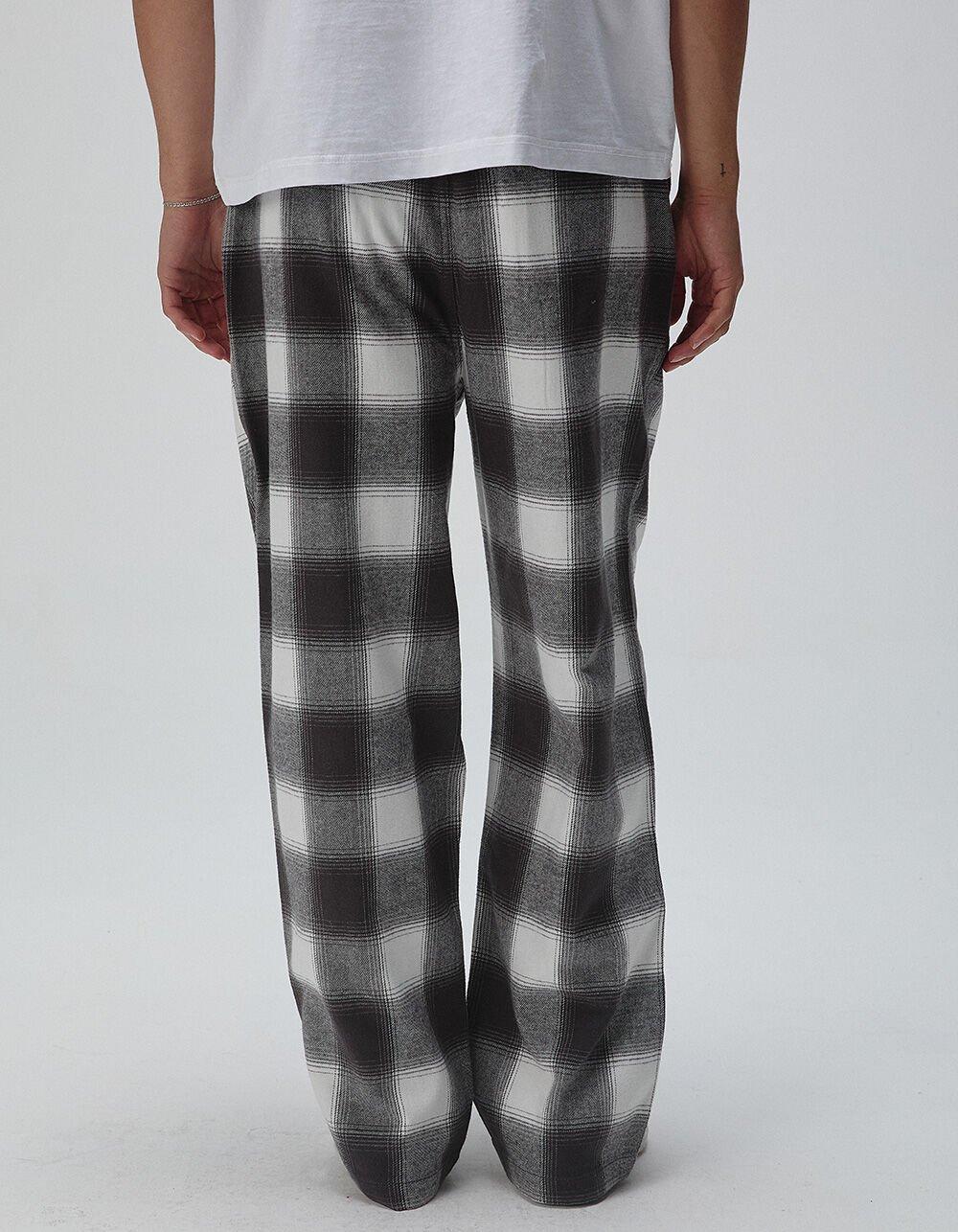 RSQ Mens Plaid Pajama Pants - WHT/GRAY Product Image