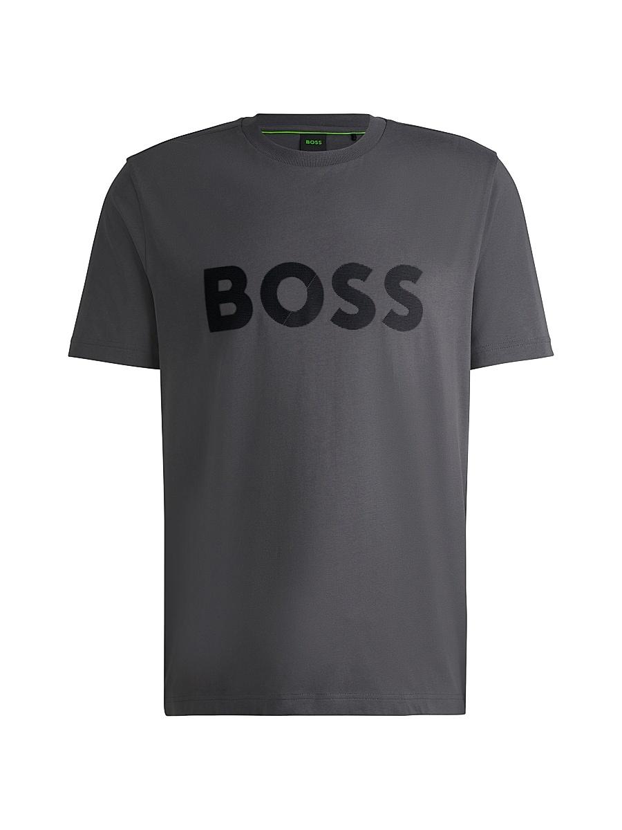 Mens Cotton-Jersey T-Shirt with Large Logo Product Image