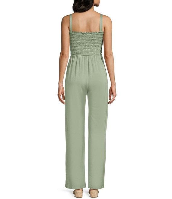 Moa Moa Square Neck Full Length Jumpsuit Product Image