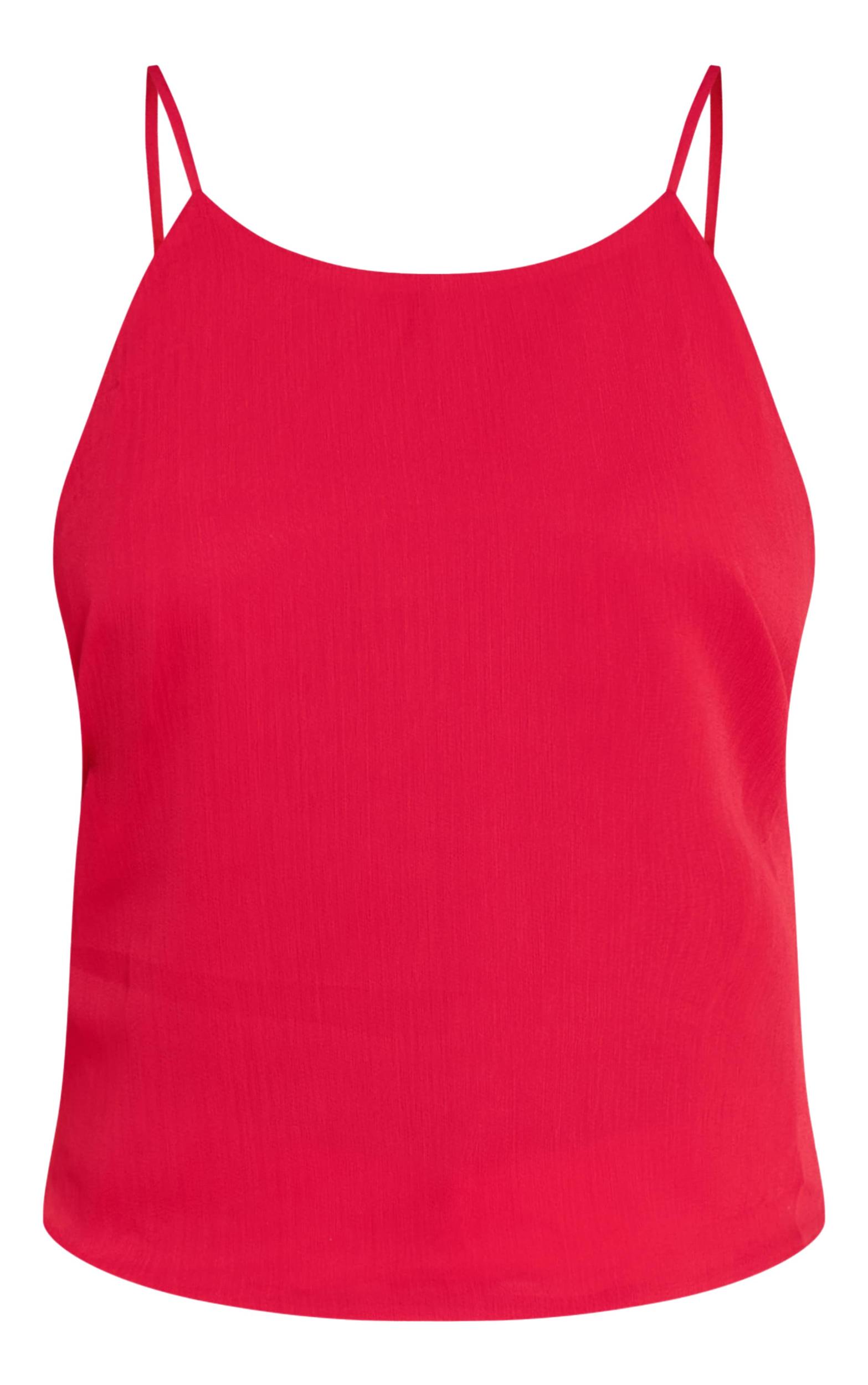 Tomato Red Chiffon Gold Back Trim Cami Product Image