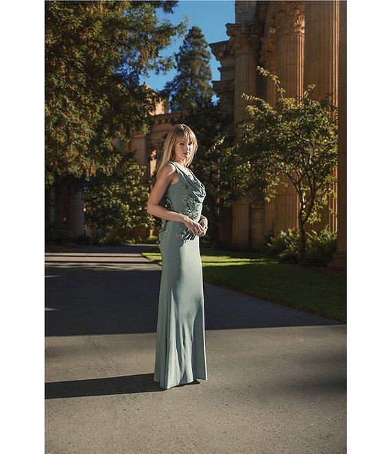 Mac Duggal Bow One Shoulder Bow Detail Brocade A-line Gown Product Image