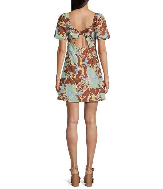 GB Floral Print Puff Sleeve Empire Waist Dress Product Image