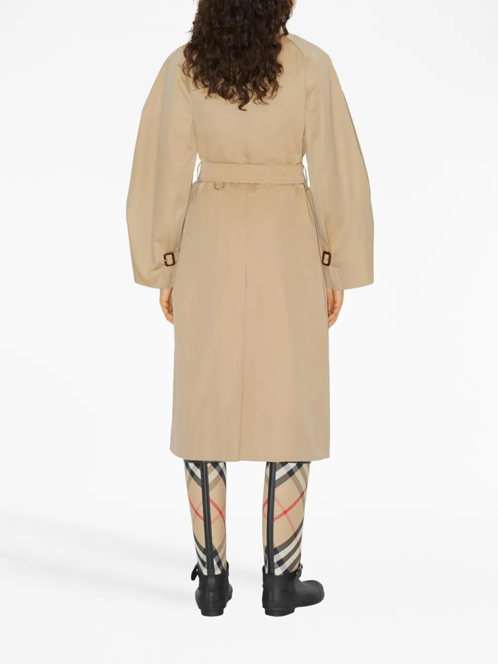 Check-pattern cotton trench coat Product Image