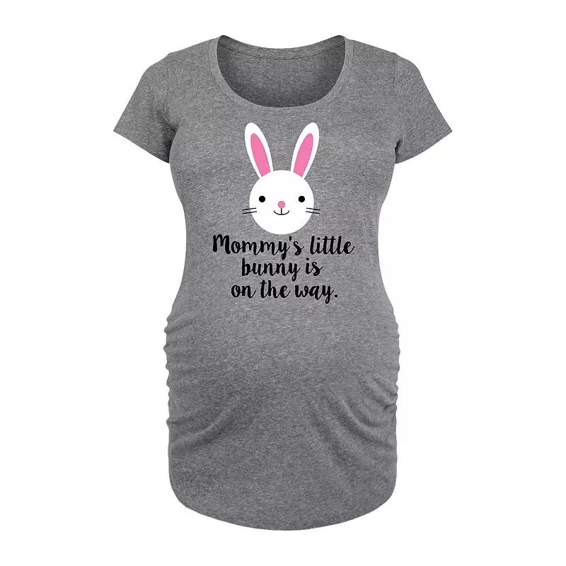 Maternity Mommys Little Bunny Graphic Tee, Womens Grey Gray Product Image