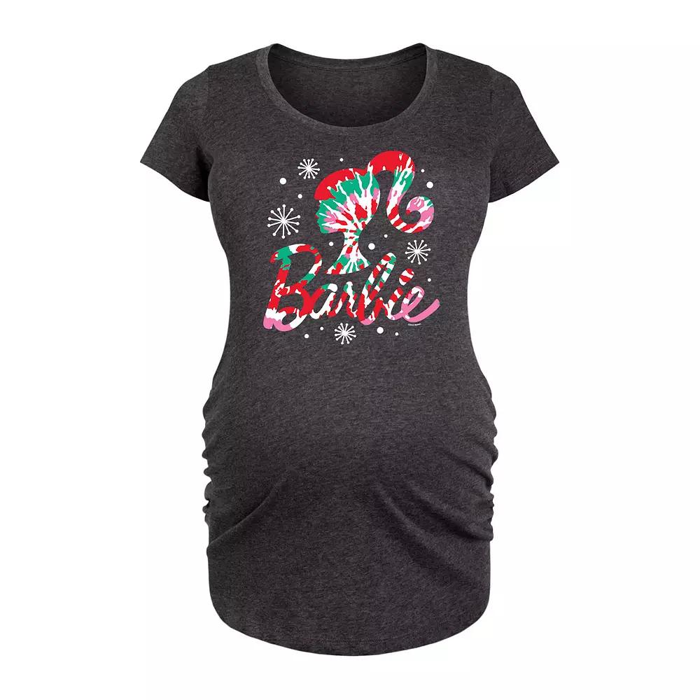 Maternity Barbie® Holiday Tie Dye Logo Graphic Tee, Women's,  Product Image