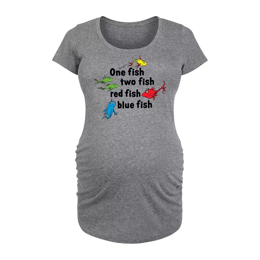 Maternity Dr. Seuss Red Fish Blue Fish Graphic Tee, Women's,  Product Image