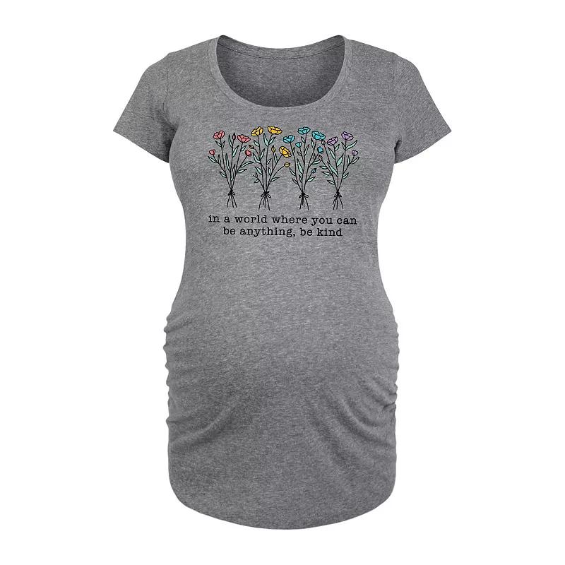 Maternity Be Kind Rainbow Flowers Graphic Tee, Women's,  Product Image