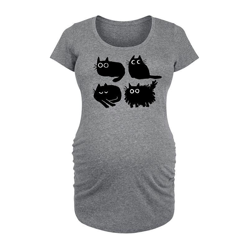 Maternity Sketched Black Cats Graphic Tee, Women's,  Product Image