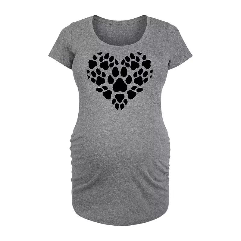 Maternity Pawprint Heart Graphic Tee, Women's,  Product Image
